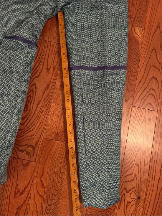 Pierre Balmain Blue and Green Geometric Print Pants - Picture 7 of 7